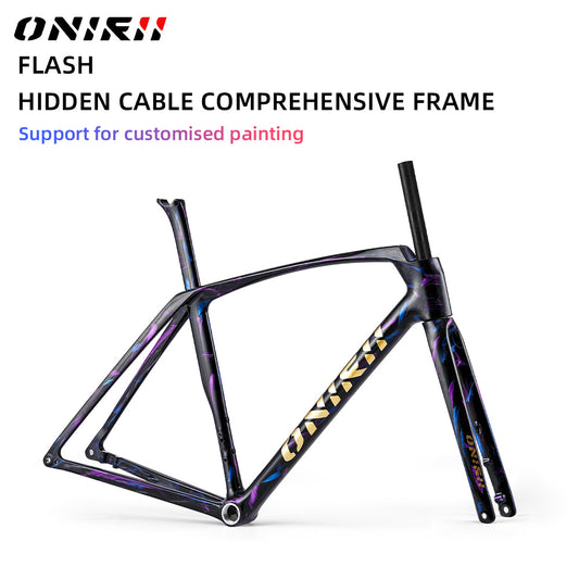 ONIRII FLASH Carbon Road Frame Hidden Cable Comprehensive with Integrated Handlebar Fork, Headset, Seat Post for Road Bicycle