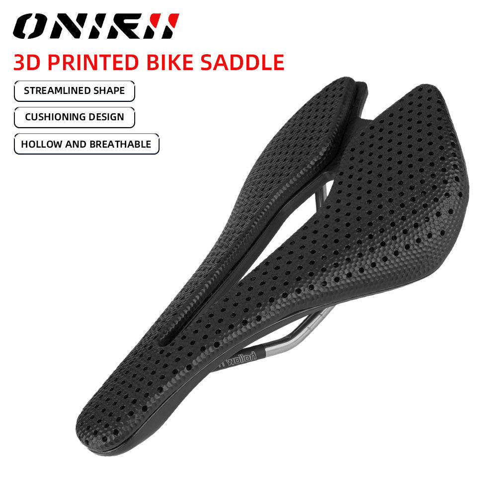 ONIRII Titanium Alloy 3D-Printed Saddle Lightweight, Durable, Hollow Cycling Saddle for Road and Mountain Bikes