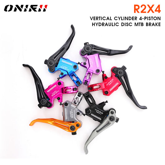 2025 ONIRII IIIPRO R2X4 MTB Hydraulic Disc Brake 4 Piston Internal Cable Quick Release MTB Caliper for MTB, Climbing, AM,XC NEW