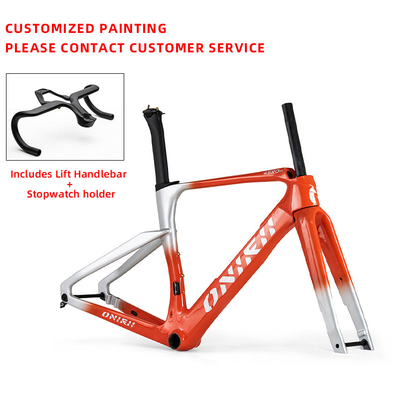 ONIRII Aerodynamic Carbon Bike Frame with Integrated Handlebar Thru Axle, Front Fork, Headset, Seat Post for Road Bicycle NEW