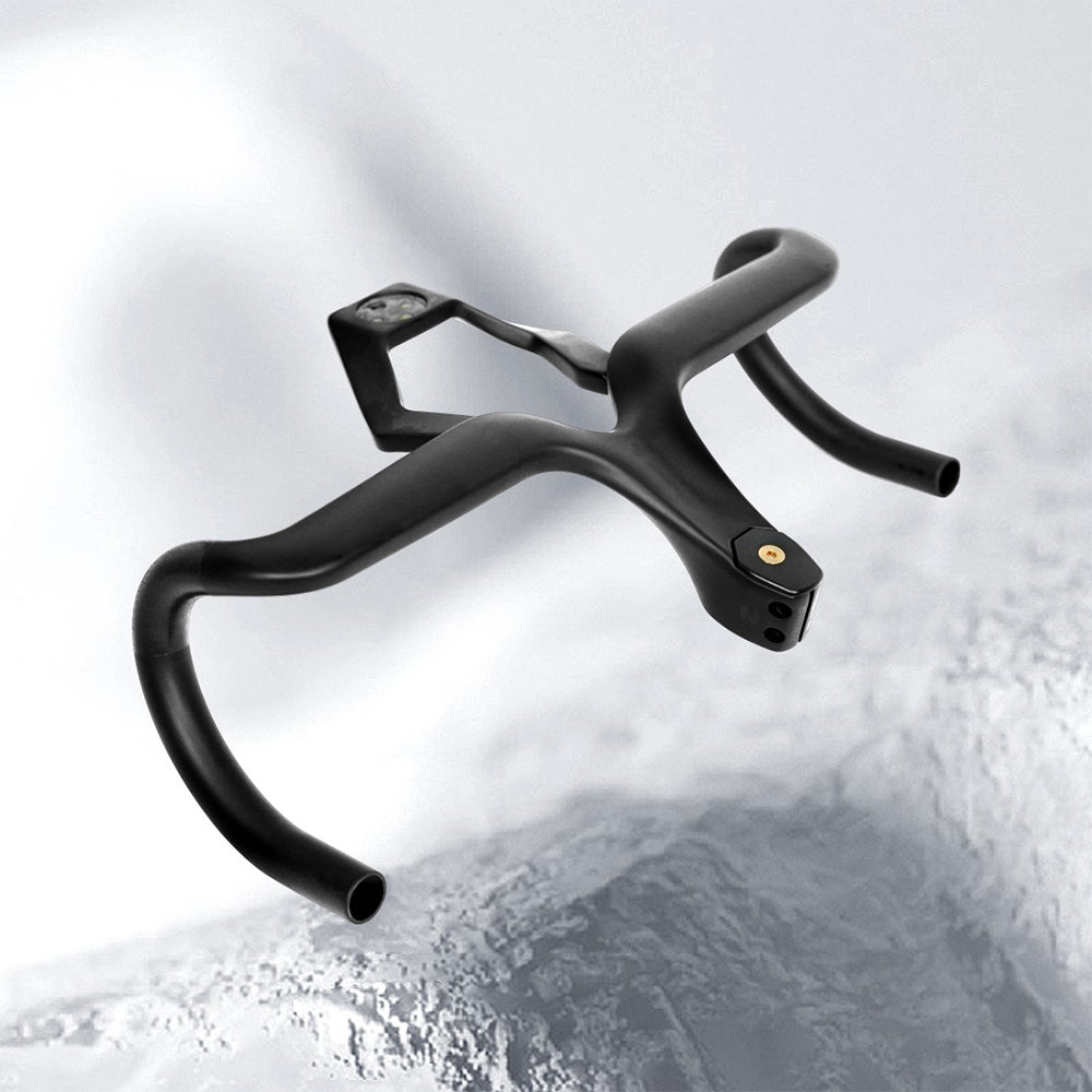 ONIRII HB 02 Universal Integrated Rised Handlebar Carbon Bars Fit 28.6 mm Head Tube with Stopwatch Holder Spacer for Road Bike