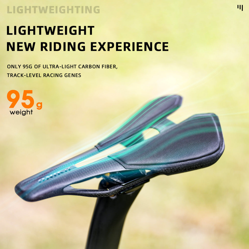 2025 ONIRII AIOM 95g Ultralight Integrated Carbon Base Saddle Carbon Ultra Thin Shock Absorbing Cycling Seat for Road Bicycle