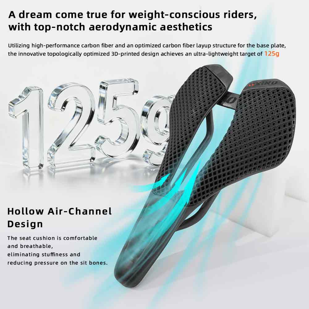 ONIRII FIVE 3D-Printed Saddle Carbon Base Rail High-Resilience Breathable Professional Saddle for Road Folding Mountain Bikes