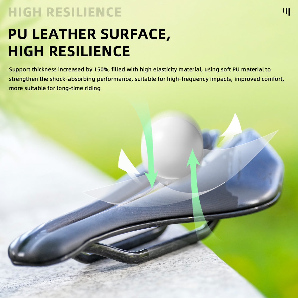 ONIRII SLC Ultralight Carbon Rail Bike Saddle Durable Leather Cushion Cycling Seat for Road Mountain MTB Bicycle
