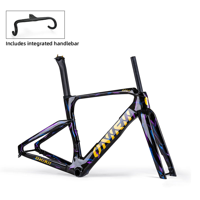 ONIRII Aerodynamic Carbon Bike Frame with Integrated Handlebar Thru Axle, Front Fork, Headset, Seat Post for Road Bicycle NEW