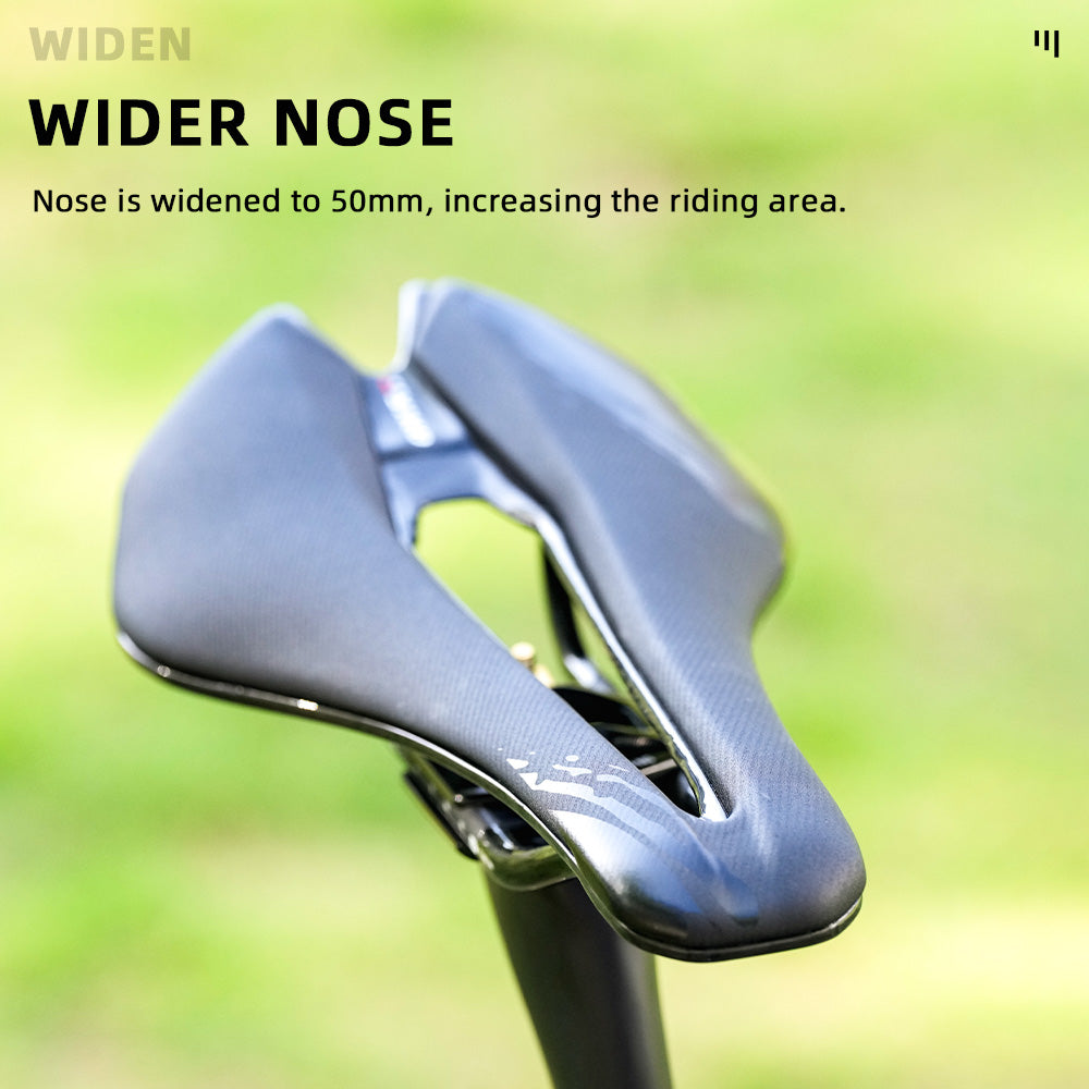 ONIRII SLC Ultralight Carbon Rail Bike Saddle Durable Leather Cushion Cycling Seat for Road Mountain MTB Bicycle