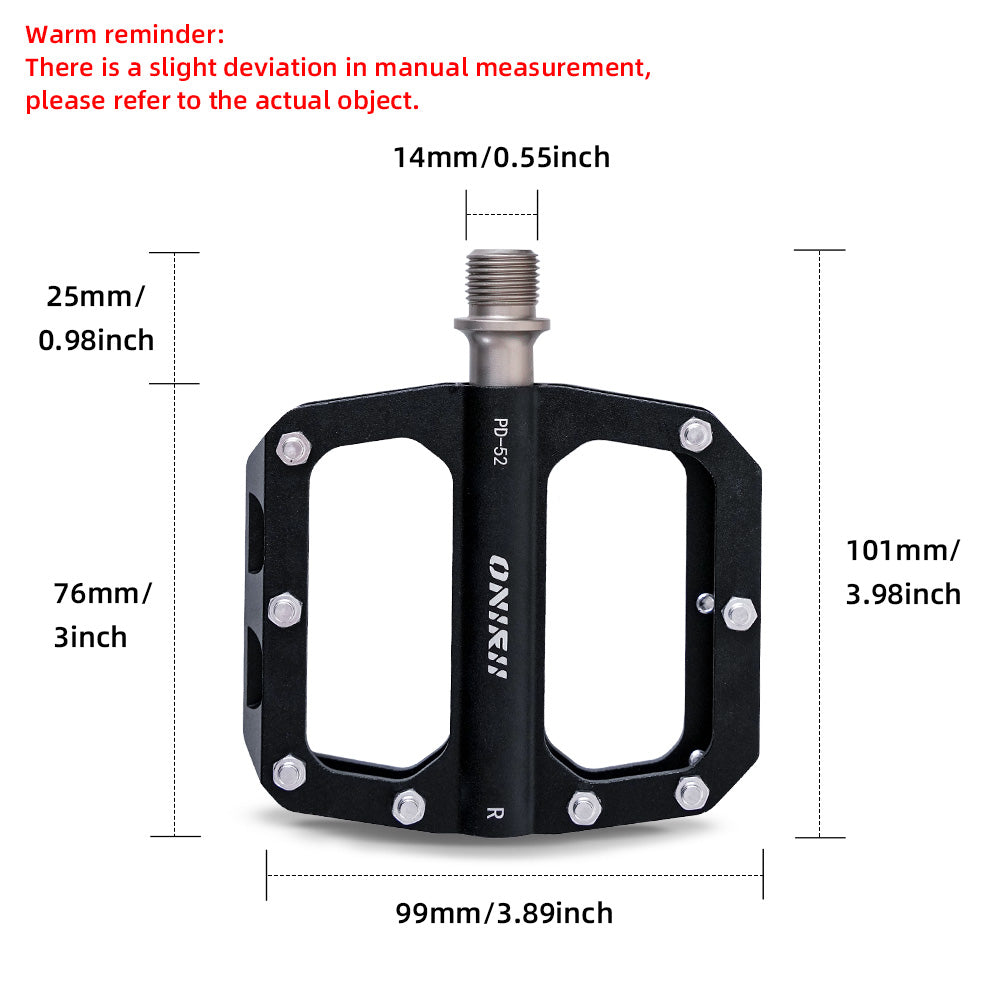 2025 New ONIRII PD-52 Ultralight Aluminum Alloy Flat Pedals CNC 3 Bearing Non-Slip Bike Pedal for Road Mountain Folding Bicycle