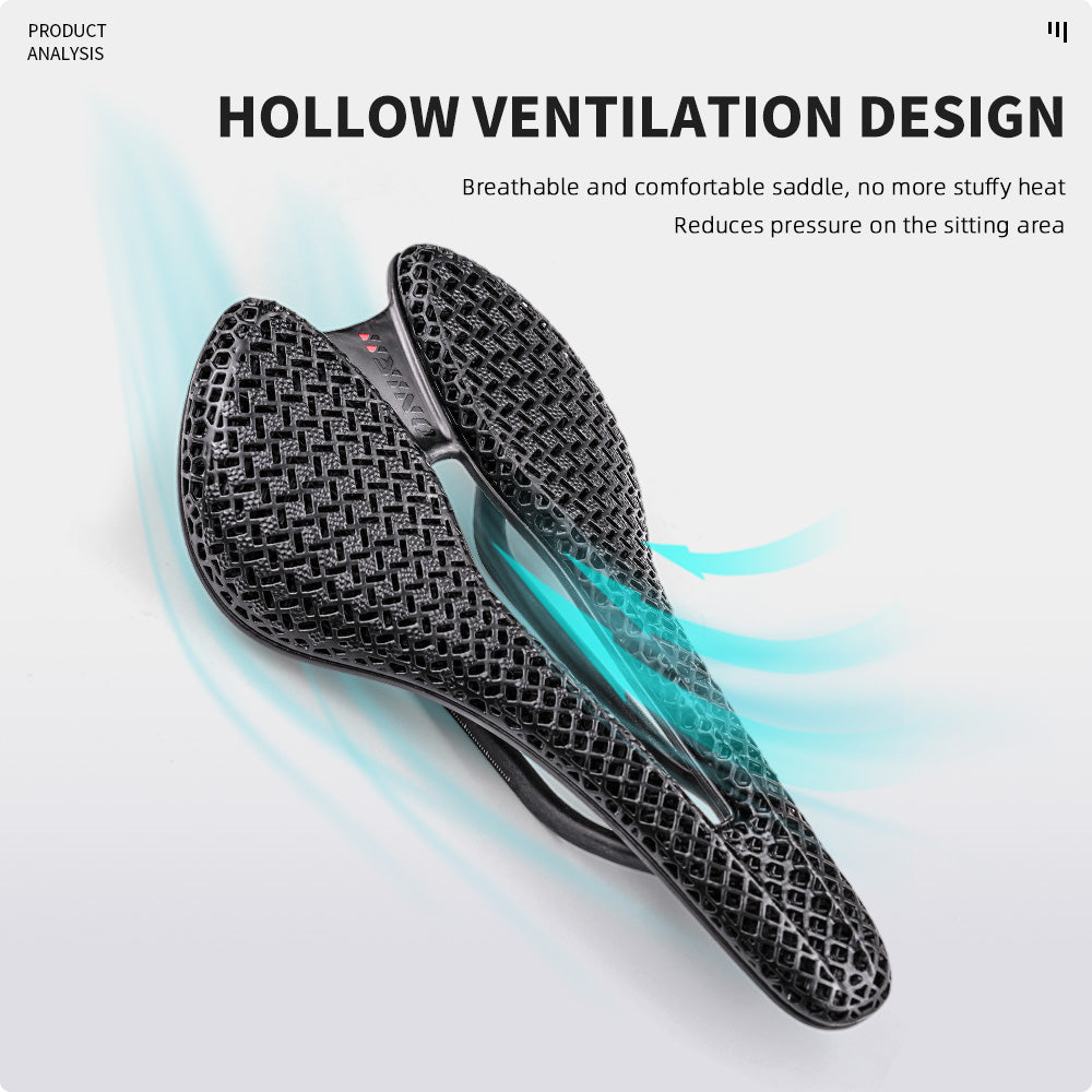ONIRII 3D Printed Bike Saddle Carbon Hollow Seat 6 Partition Comfortable Breathable Cycling Seat for Road MTB Bicycle NEW