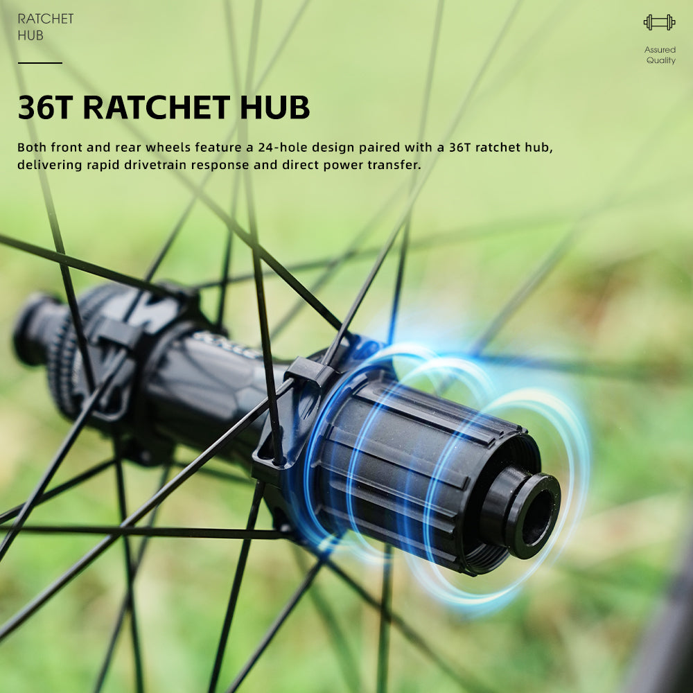 VCYCLE VELO I Ultra-Lightweight Carbon Fiber Vacuum Wheels with 50mm Rim Height, HG Hub, and Wide Open-Spoke Road Carbon Wheels