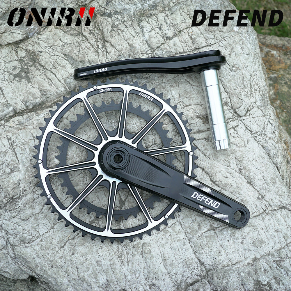 ONIRII DEFEND Road Crank Hollow, One-Piece, Ultra-Light Aluminum Alloy Crankset for Road Bikes