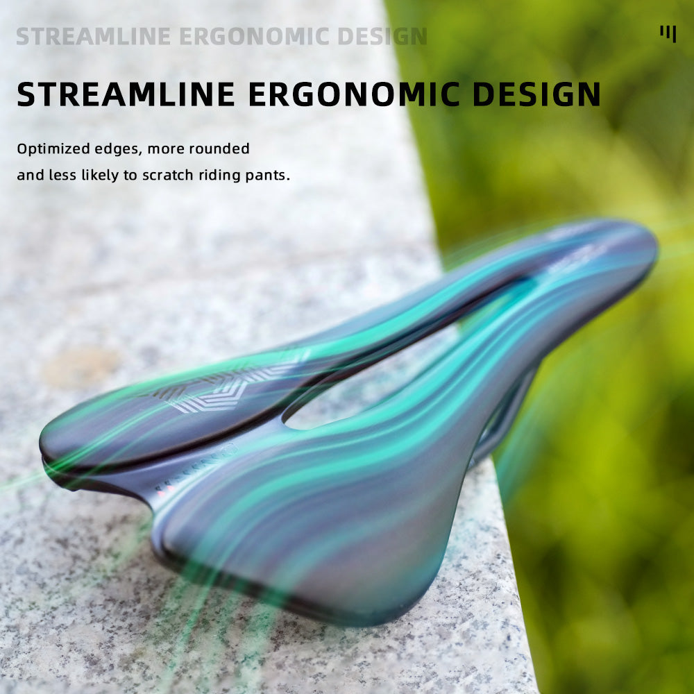 ONIRII VS II Steel Rail Carbon Fiber Vacuum Leather Saddle High Rebound Comfortable durable Cycling Seat for Road MTB Bicycle