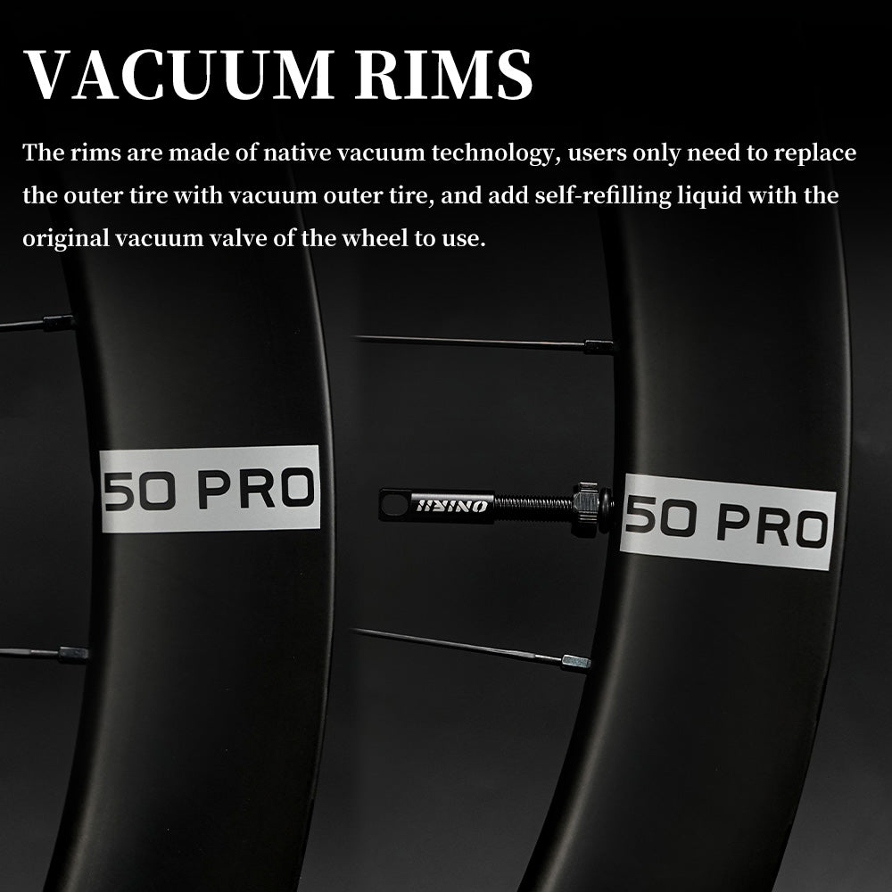 ONIRII DWC 50 PRO Ultra-Light Carbon Fiber Wheelset, 24H, 700c, 36T, Tubeless-Ready, for Road Bikes