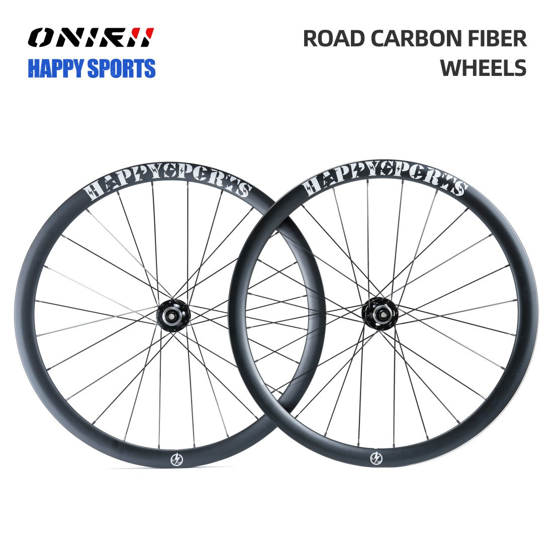 ONIRII Road Bike Carbon Wheels Disc Brake Front /Rear 24 Holes Ultra Light High Rim 45/55 Fiber Wheelset HG for Road Bicycle