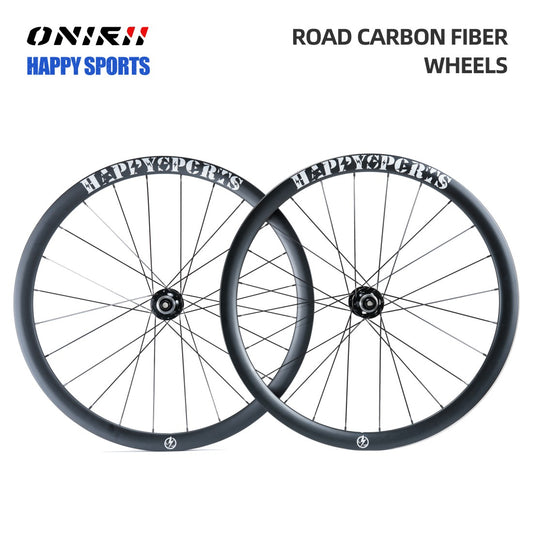 ONIRII Road Bike Carbon Wheels Disc Brake Front /Rear 24 Holes Ultra Light High Rim 45/55 Fiber Wheelset HG for Road Bicycle