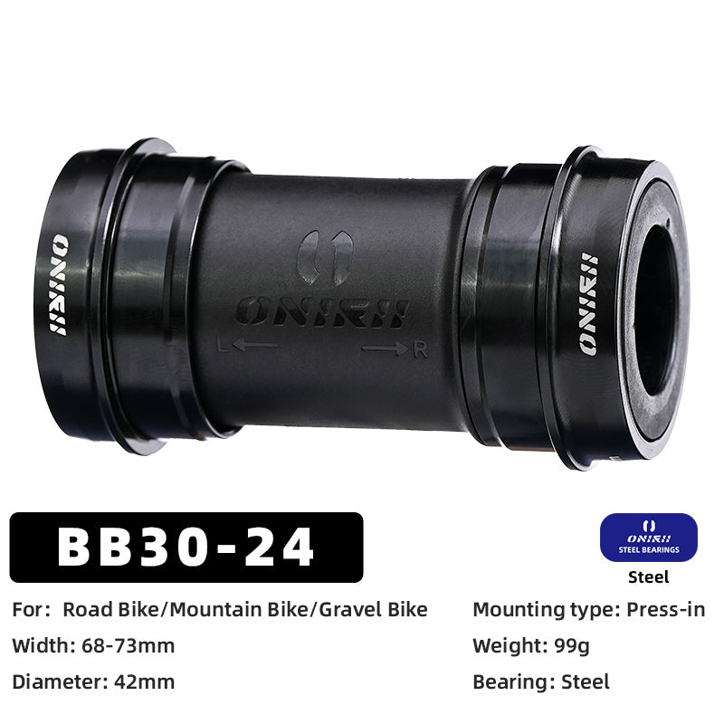 ONIRII 24mm Ceramic Bike Bottom Bracket BSA 86-92 BB30 T47 Threaded Press-in Lock Steel Bearing BB for MTB Road Bicycle Part NEW