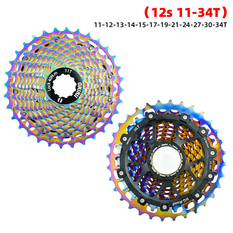 ONIRII CNC Road Bike Cassette 12 Speed 11-32T 11S-34T Ultralight Hollow HG Freewheel 12V Plated Gold Silver Rainbow Sprocket NEW