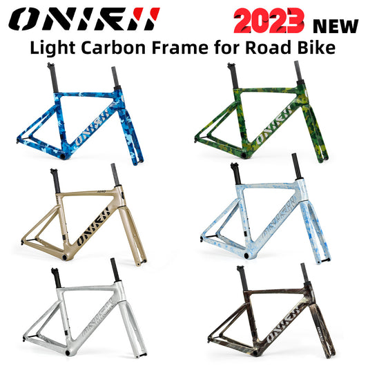 ONIRII AERO Road Bike Frame Carbon with Front Fork, Headset, Seat Post, Tail Hook,Thru Axle Parts 12x100mm 12x142mm for Cycling Race
