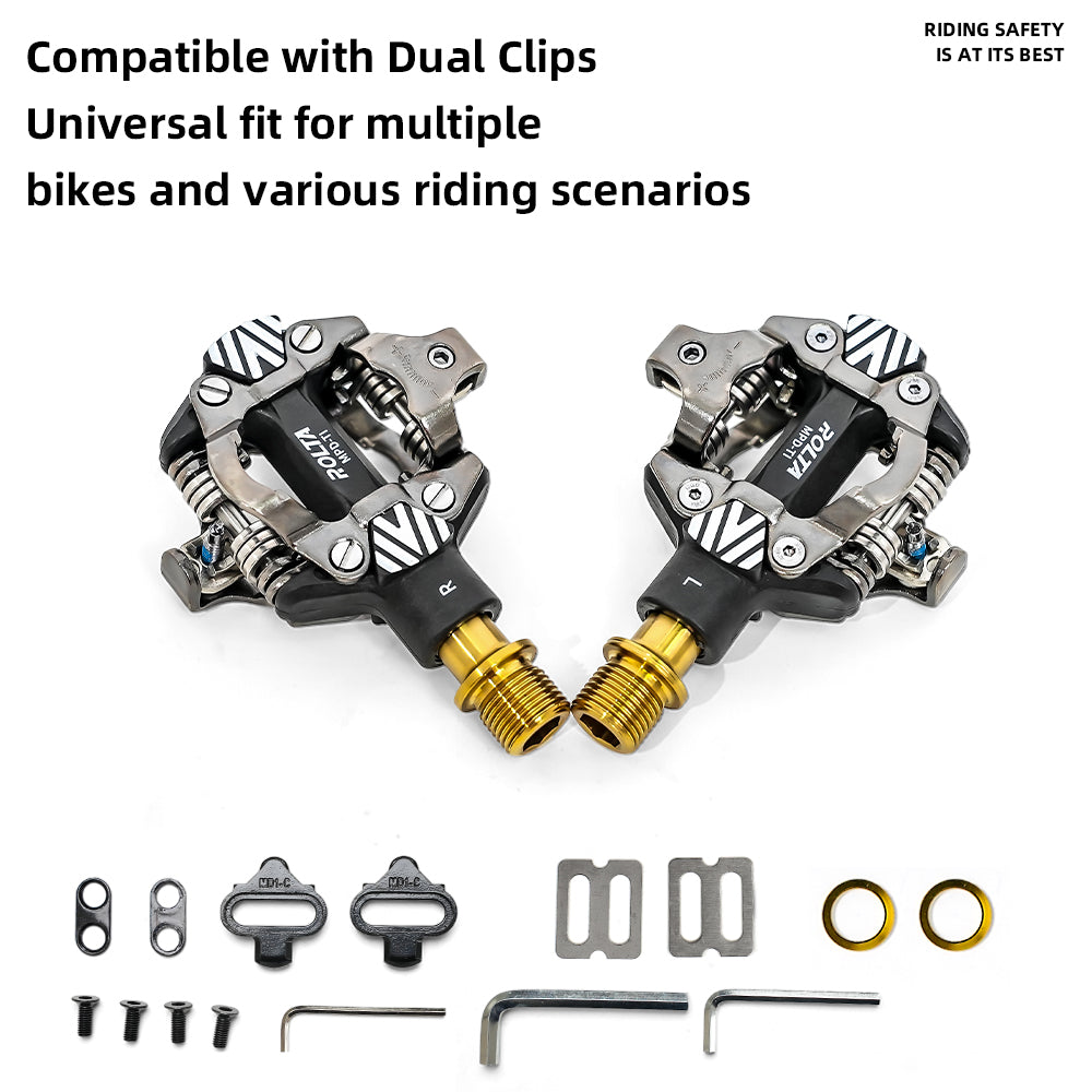 ONIRII M13-TI Titanium-Axle MTB Self-locking Pedal Injection-Molded Carbon SPD/SPD-SL for Mountain. Folding, Gravel Bike, BMX