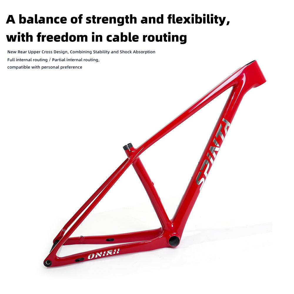 ONIRII WIN SL Carbon Fiber Hardtail MTB Frame BOOST 148, 15“, 17”, 19" with Shock Absorber (UDH) Tail Hook for Mountain Bikes