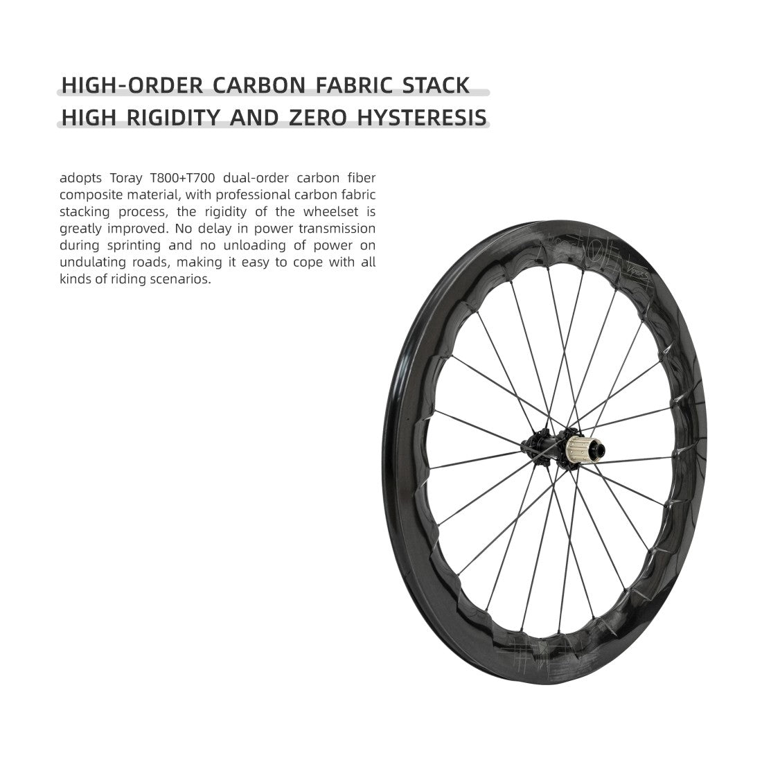 VCYCLE VIPER S Carbon Fiber Wave Wheels Tubeless-Ready Carbon Spoke Road Bike Ultra-Lightweight Wheels