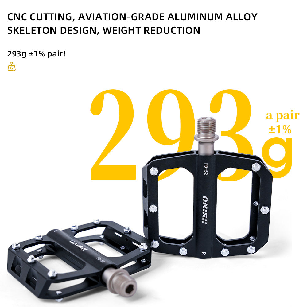 2025 New ONIRII PD-52 Ultralight Aluminum Alloy Flat Pedals CNC 3 Bearing Non-Slip Bike Pedal for Road Mountain Folding Bicycle