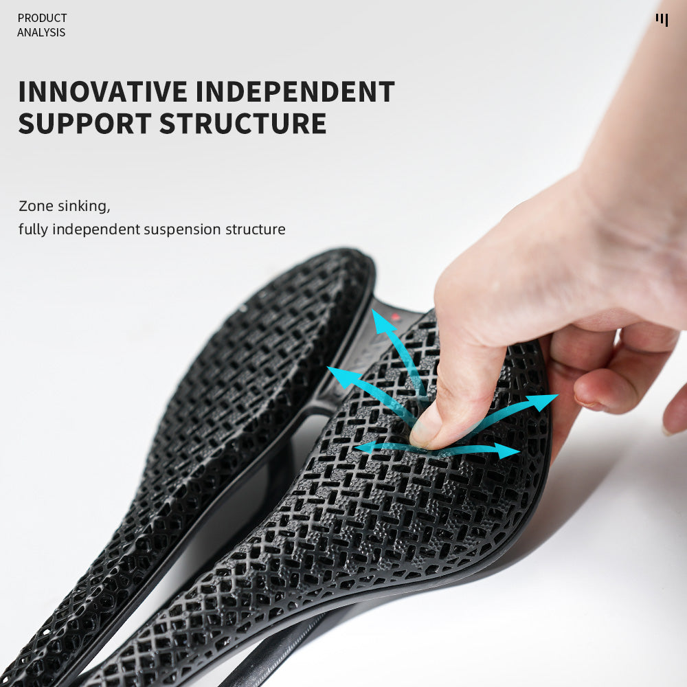 ONIRII 3D Printed Bike Saddle Carbon Hollow Seat 6 Partition Comfortable Breathable Cycling Seat for Road MTB Bicycle NEW