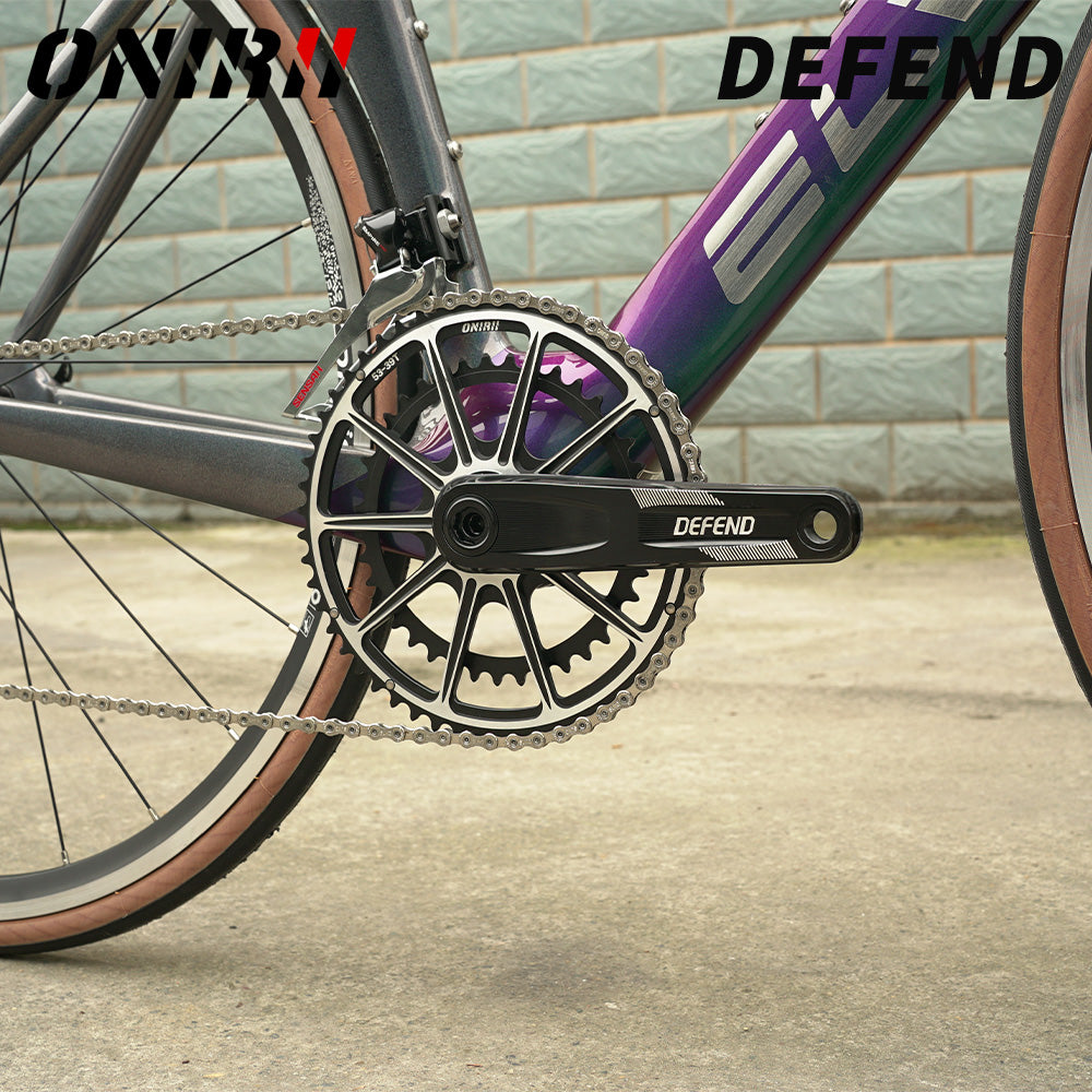 ONIRII DEFEND Road Crank Hollow, One-Piece, Ultra-Light Aluminum Alloy Crankset for Road Bikes