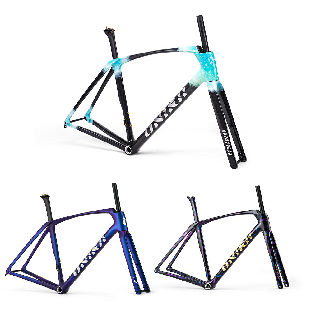 ONIRII FLASH Carbon Road Frame Hidden Cable Comprehensive with Integrated Handlebar Fork, Headset, Seat Post for Road Bicycle