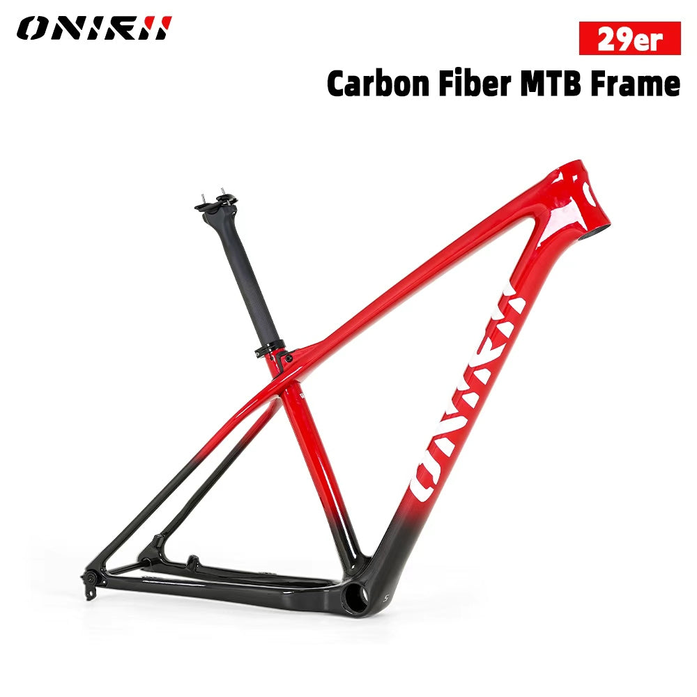 ONIRII WIN MTB 29er Carbon Frame Hardtail Thru Axle 148x12 Boost PF30 1235g Frame with Full Internal Cable Layout for Mountain Bike