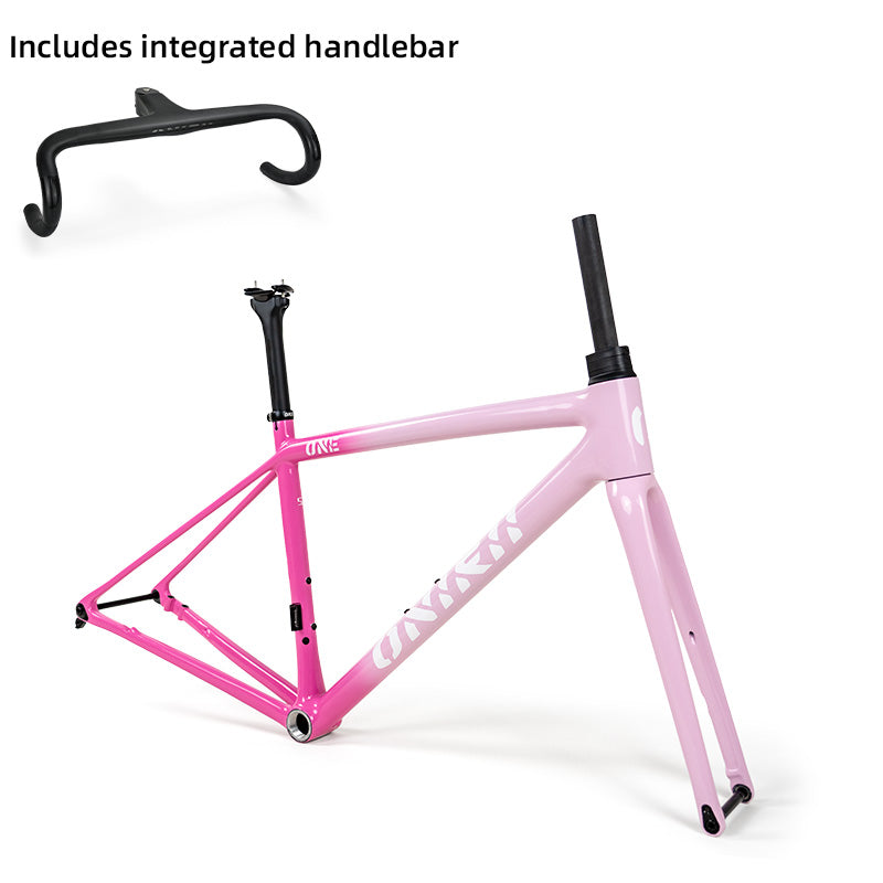 ONIRII Ultralight Carbon Climbing Frame Full Internal Cable Layout with Carbon Integrated Handlebar and Fork 700C for Road Bike