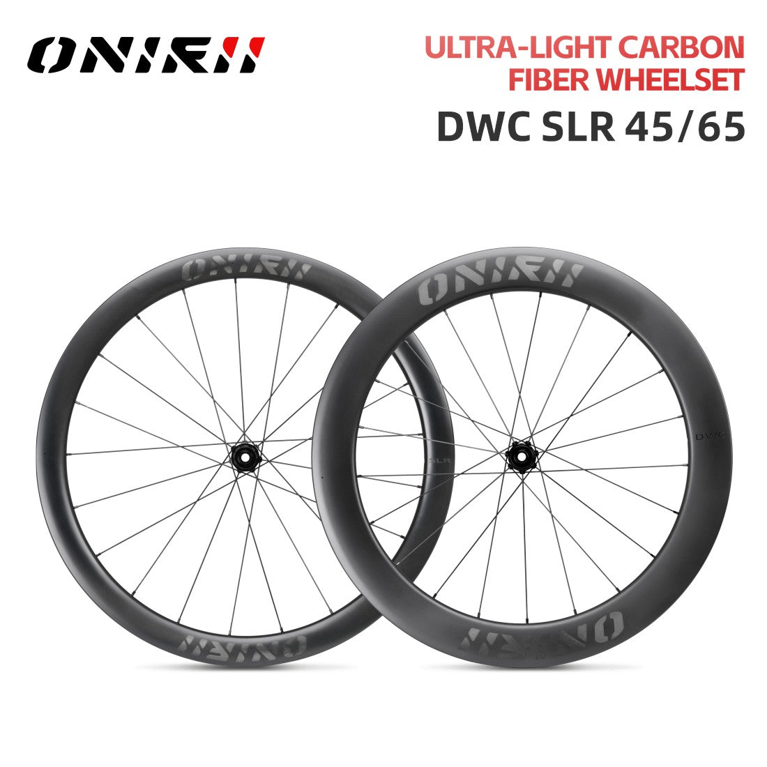 ONIRII Road Carbon Wheels 45-65mm High Rim Steel Spoke 21 Hole Ultra Light Wheelset With Hooked Edge HG for Road Bicycle