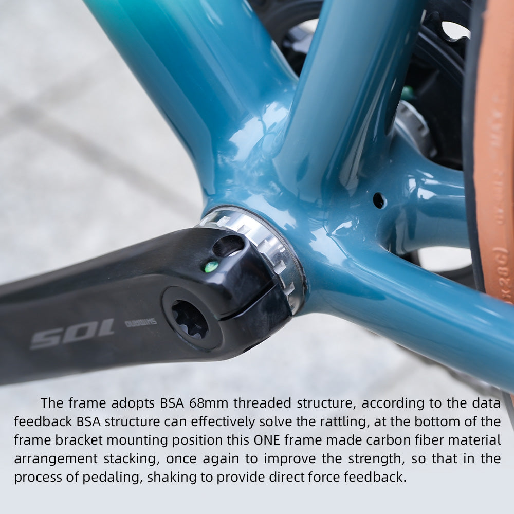 ONIRII Ultralight Carbon Climbing Frame Full Internal Cable Layout with Carbon Integrated Handlebar and Fork 700C for Road Bike