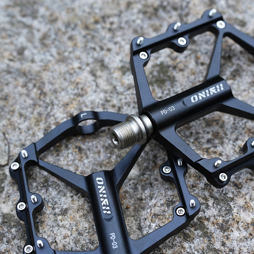 ONIRII PD-03 MTB Flat Pedal with Fitting Tool Anti-slip Nails Aluminum Bearing for XC Mountain/ Folding/Road /Fixed Gear Bike NEW