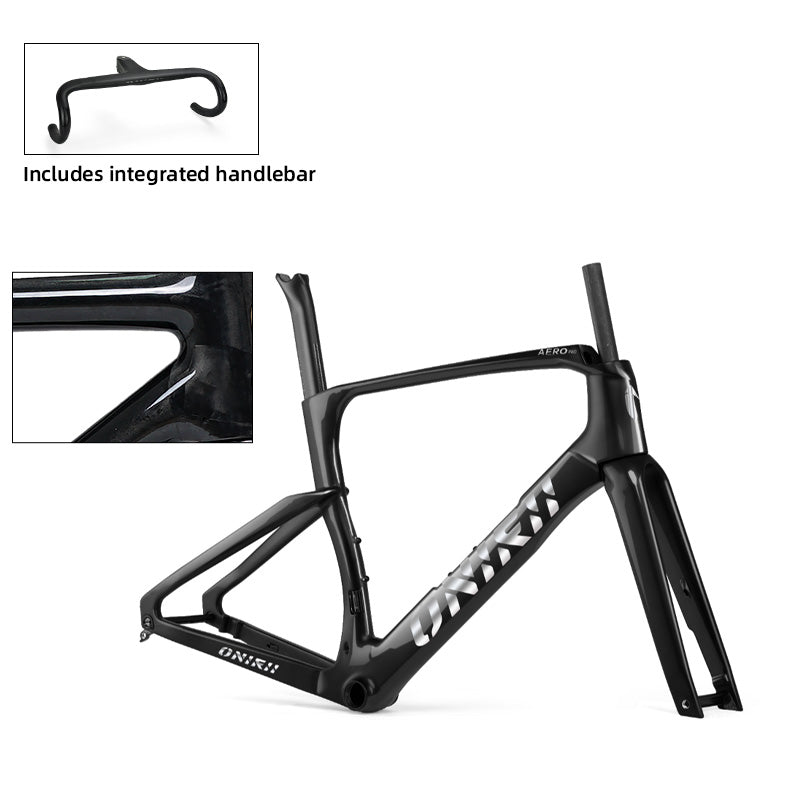 ONIRII Aerodynamic Carbon Bike Frame with Integrated Handlebar Thru Axle, Front Fork, Headset, Seat Post for Road Bicycle NEW