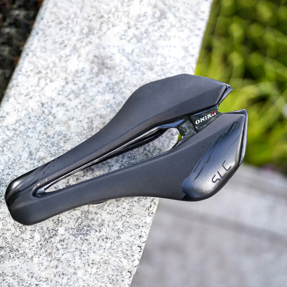 ONIRII SLC Ultralight Carbon Rail Bike Saddle Durable Leather Cushion Cycling Seat for Road Mountain MTB Bicycle
