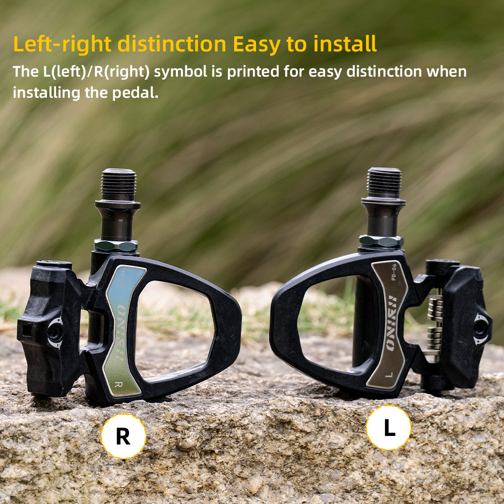 ONIRII PD-06 Road Bike Carbon Lock Pedals Bicycle SPD Self-Locking Steel/Titanium 6 Degree Pedal with Locking Plate for Road NEW