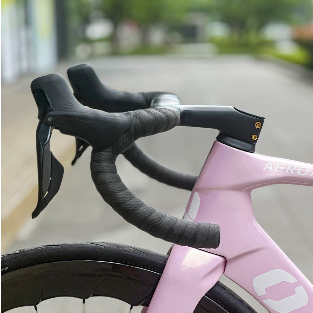 ONIRII Ultra-Light Carbon Fiber Aerodynamic Integrated Handlebars T800 with Internal Cable Routing and Non-Slip Grip—Suitable for Road Racing Bicycles
