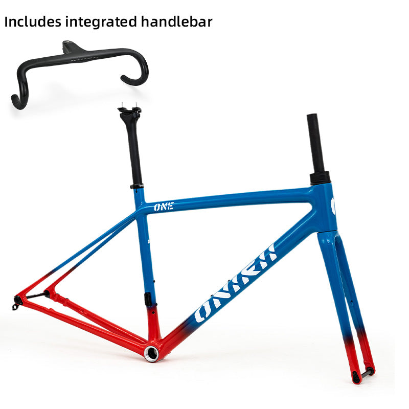 ONIRII Ultralight Carbon Climbing Frame Full Internal Cable Layout with Carbon Integrated Handlebar and Fork 700C for Road Bike
