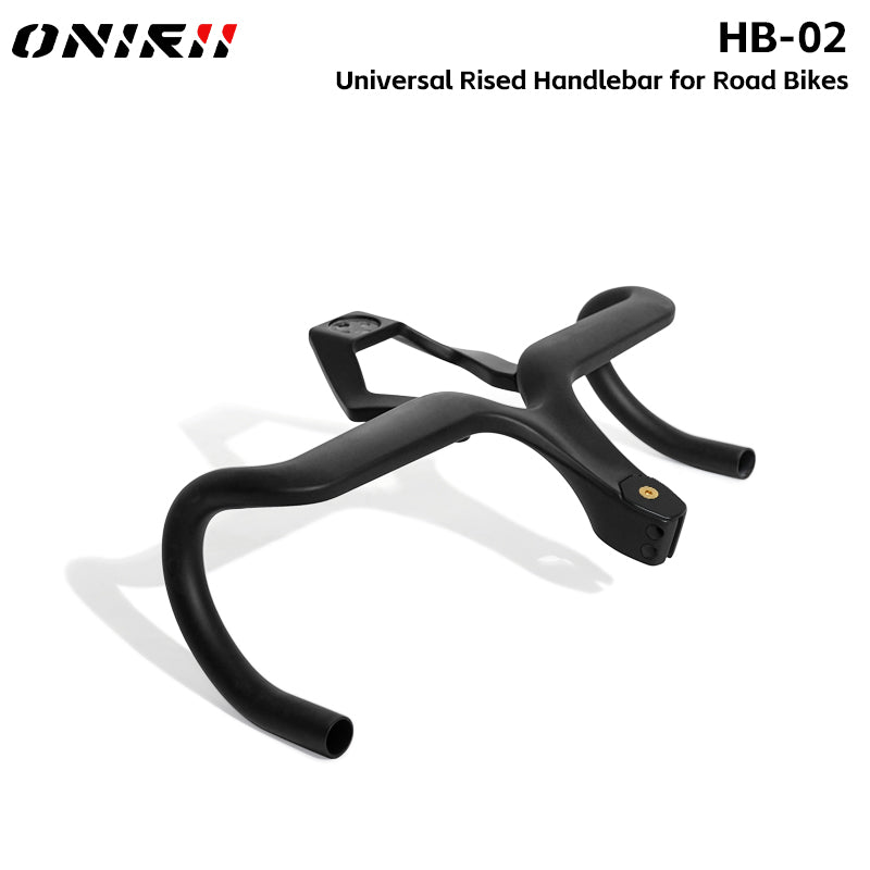 ONIRII HB 02 Universal Integrated Rised Handlebar Carbon Bars Fit 28.6 mm Head Tube with Stopwatch Holder Spacer for Road Bike