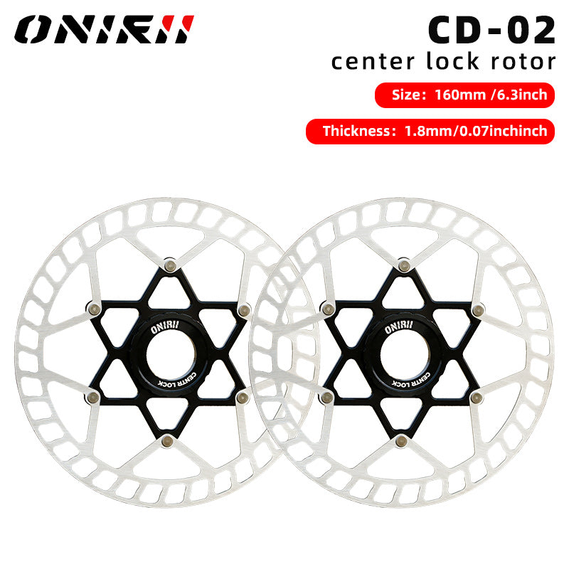 ONIRII Bike Rotor 160/140mm Centerlock Disc Brake Rotor Heat Dissipation for Road , MTB XC / Folding / Touring Bicycle NEW