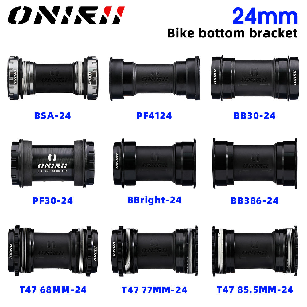 ONIRII 24mm Ceramic Bike Bottom Bracket BSA 86-92 BB30 T47 Threaded Press-in Lock Steel Bearing BB for MTB Road Bicycle Part NEW