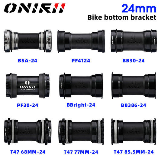 ONIRII 24mm Ceramic Bike Bottom Bracket BSA 86-92 BB30 T47 Threaded Press-in Lock Steel Bearing BB for MTB Road Bicycle Part NEW