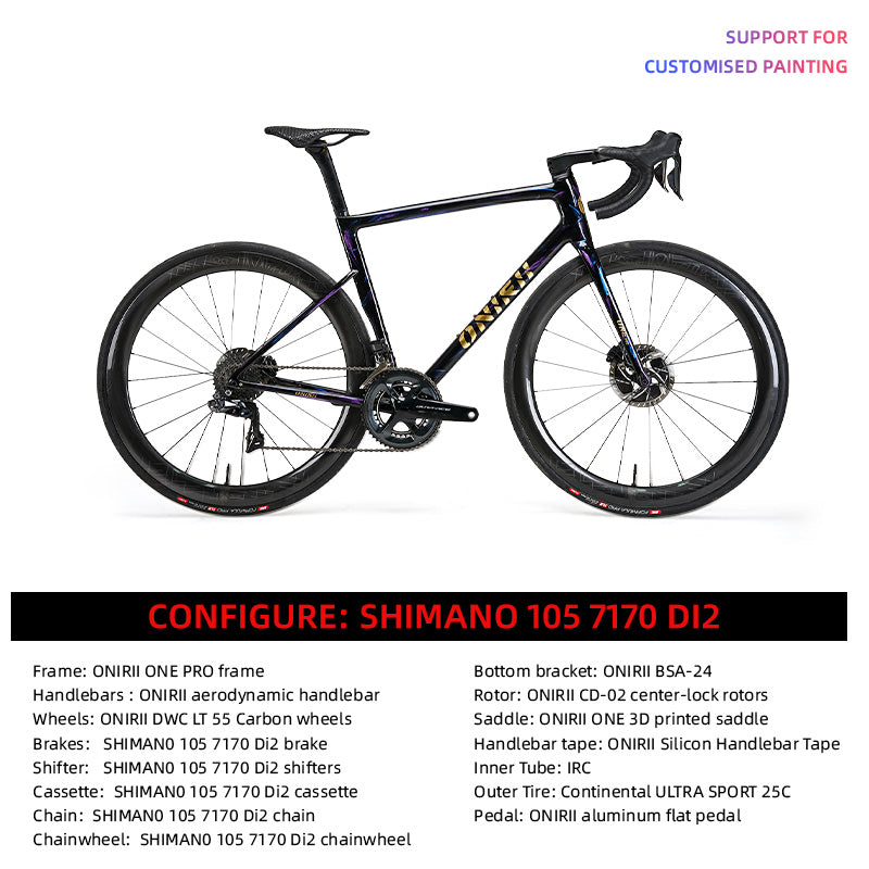 ONIRII ONE PRO Carbon Climbing Road Bike with Electronic Groupset 8170 7170 Di2 Handlebar Hydraulic Disc Brake Hidden Cable NEW