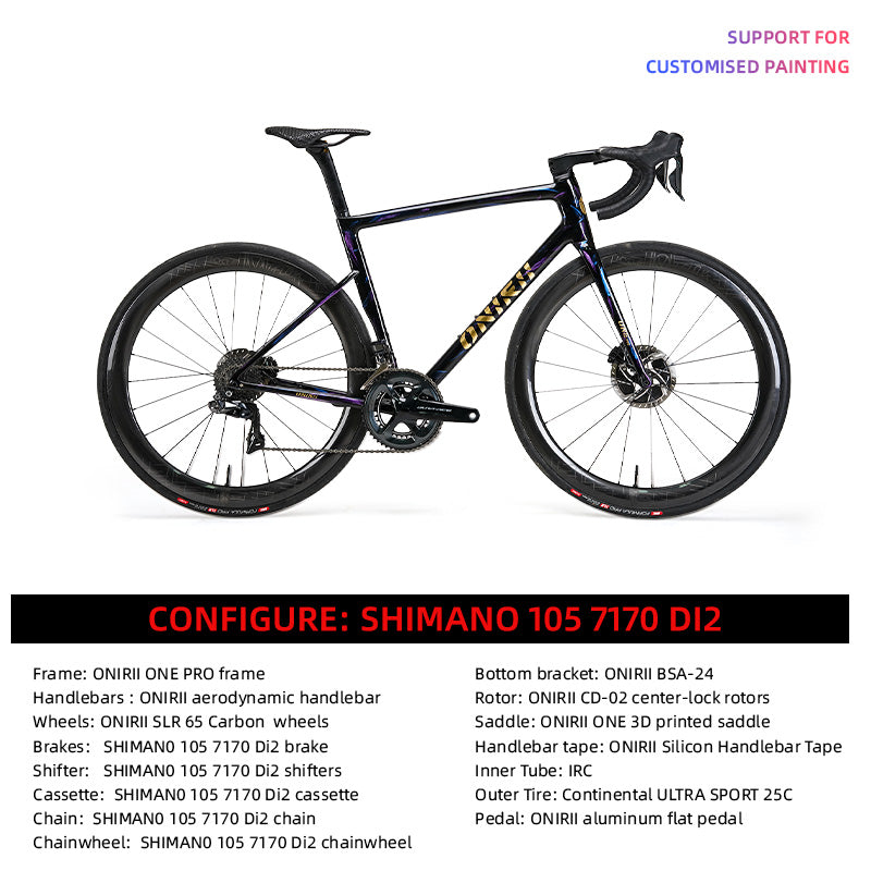 ONIRII ONE PRO Carbon Climbing Road Bike with Electronic Groupset 8170 7170 Di2 Handlebar Hydraulic Disc Brake Hidden Cable NEW